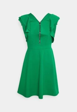Wal G Danya Ruffle Sleeve Zip Skater Dress - Jerseyjurk - Leaf Green -Fashion Verkoop 014407fbf2e14da5b4241ad1d57fb3a2