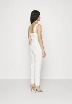 Contrast Plunge - Jumpsuit - White Floral -Fashion Verkoop 022c0dffe092484daa42f470e21b3aa1