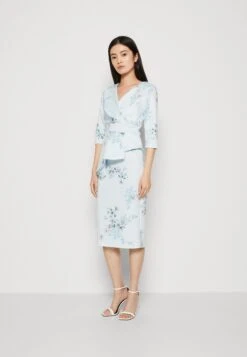 Wal G Wedding - Isabella Wrap Midi - Cocktailjurk - Light Blue