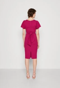 Wal G Tatiana Ruffle Sleeve Midi - Jerseyjurk - Raspberry -Fashion Verkoop 046c926e5f404594ba8961af5792d758