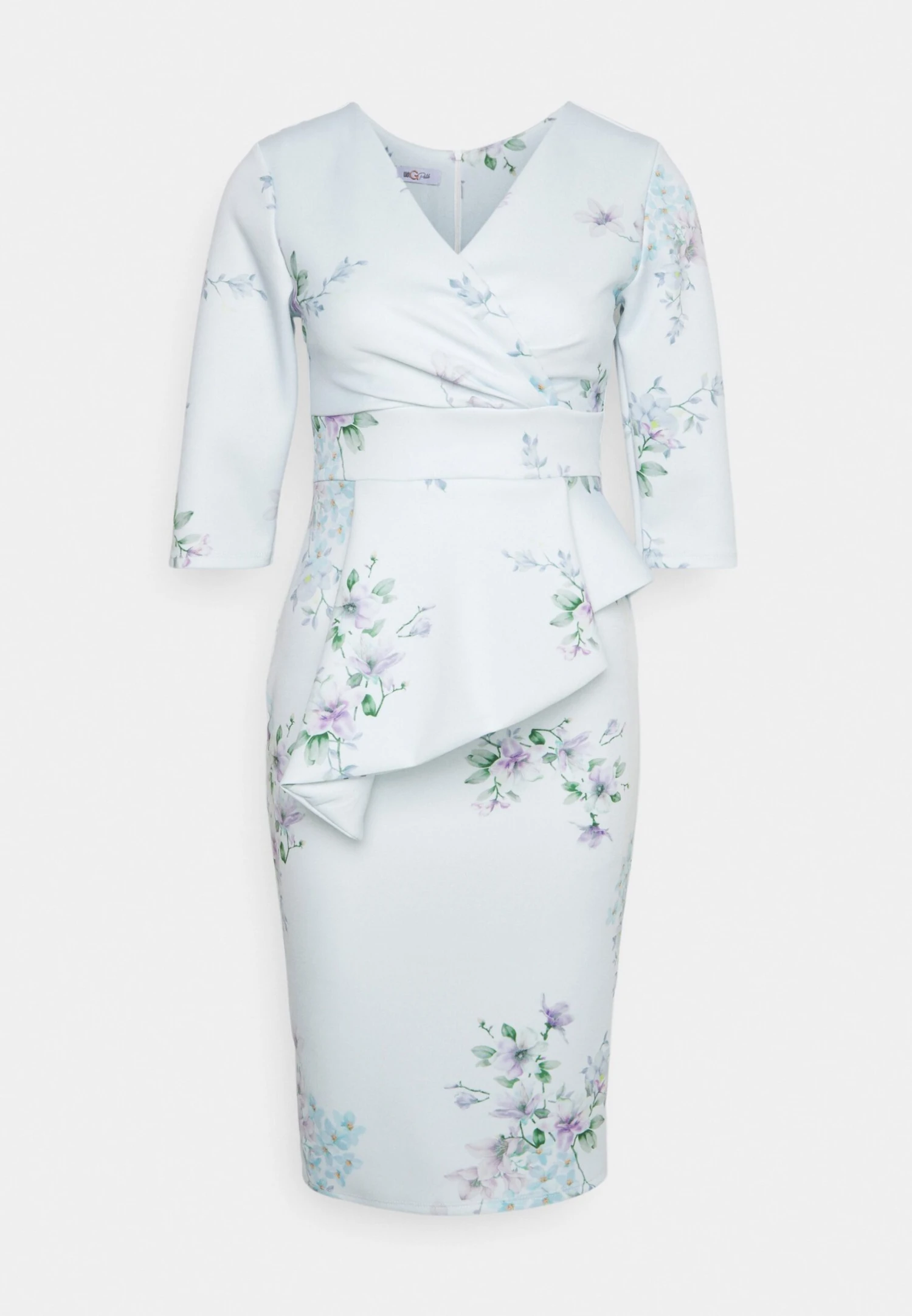 Isabella Wrap Print Midi - Jerseyjurk - Baby Blue 6 Isabella Wrap Print Midi - Jerseyjurk - Baby Blue - Afbeelding 4