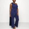 Holly Cape Sleeve - Jumpsuit - Navy Blue
