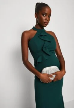 Wal G Tilly Ruffle Halter Neck Maxi Dress - Jerseyjurk - Forest Green -Fashion Verkoop 179956e9e2ee4f2b913ad3f55585877a