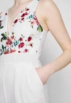Wal G Print Contrast Plunge- Jumpsuit - White -Fashion Verkoop 181d646f930840979fd5e29918f36652