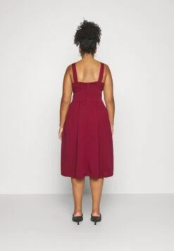 Kandy V Neck Midi - Jurk - Wine -Fashion Verkoop 1b553eadd71c451e85bb5f07bc256434
