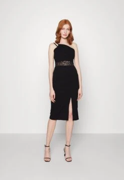 Wal G Lexi Lee One Shoulder Midi - Cocktailjurk - Black