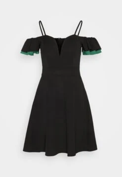 Wal G Lassy Ruffle Mini - Cocktailjurk - Black/Leaf Green -Fashion Verkoop 2e2a187e4b824a409469adbb281b3905