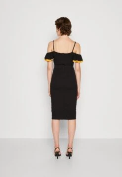 Wal G Simah Frill Midi Dress - Jerseyjurk - Black/Mango -Fashion Verkoop 2e35973f71f6449d801711f1857ae26c