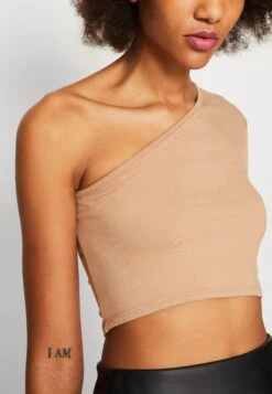 Wal G Milly One Sleeve Crop - Longsleeve - Camel -Fashion Verkoop 2e890f49fae44120833f713f9dd874aa