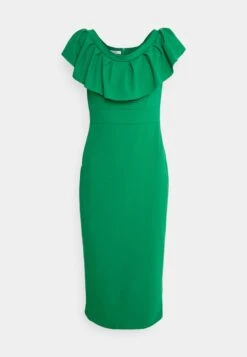 Wal G Himani Frill Neck Midi Dress - Jerseyjurk - Leaf Green -Fashion Verkoop 3078c61c0678444ebbb97fc9460b17aa