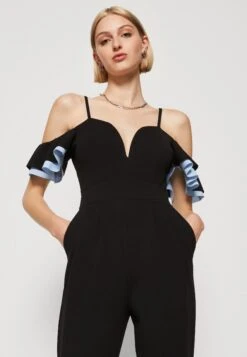 Wal G Simah Frill - Jumpsuit - Black/Sky Blue -Fashion Verkoop 36381ff393e541ec8dd76d343baa44a3