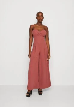 Wal G Thea Wide Leg - Jumpsuit - Dark Mauve Pink