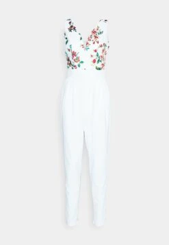 Contrast Plunge - Jumpsuit - White -Fashion Verkoop 3ff52823ad6946eba59de14981e7ad5b