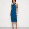 Wal G Sasha Frill Neck Midi Dress - Jerseyjurk - Dark Teal Blue -Fashion Verkoop 405625fc74054c6d80608d2919c3f92b