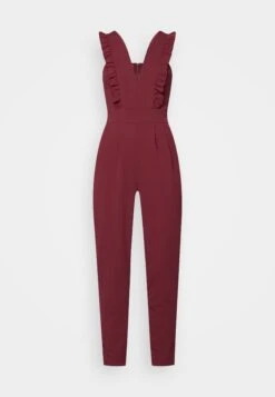 Wal G Rayna Ruffled- Jumpsuit - Berry Wine -Fashion Verkoop 40bd88d462314252b4e78353e0d69f10