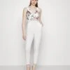 Wal G Print Contrast Plunge- Jumpsuit - White -Fashion Verkoop 430f9b69317241998f01e3d8064791b0