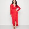Mag V Neck Midi - Jurk - Red -Fashion Verkoop 432145e118ec4dde9a5f9e024910fe15