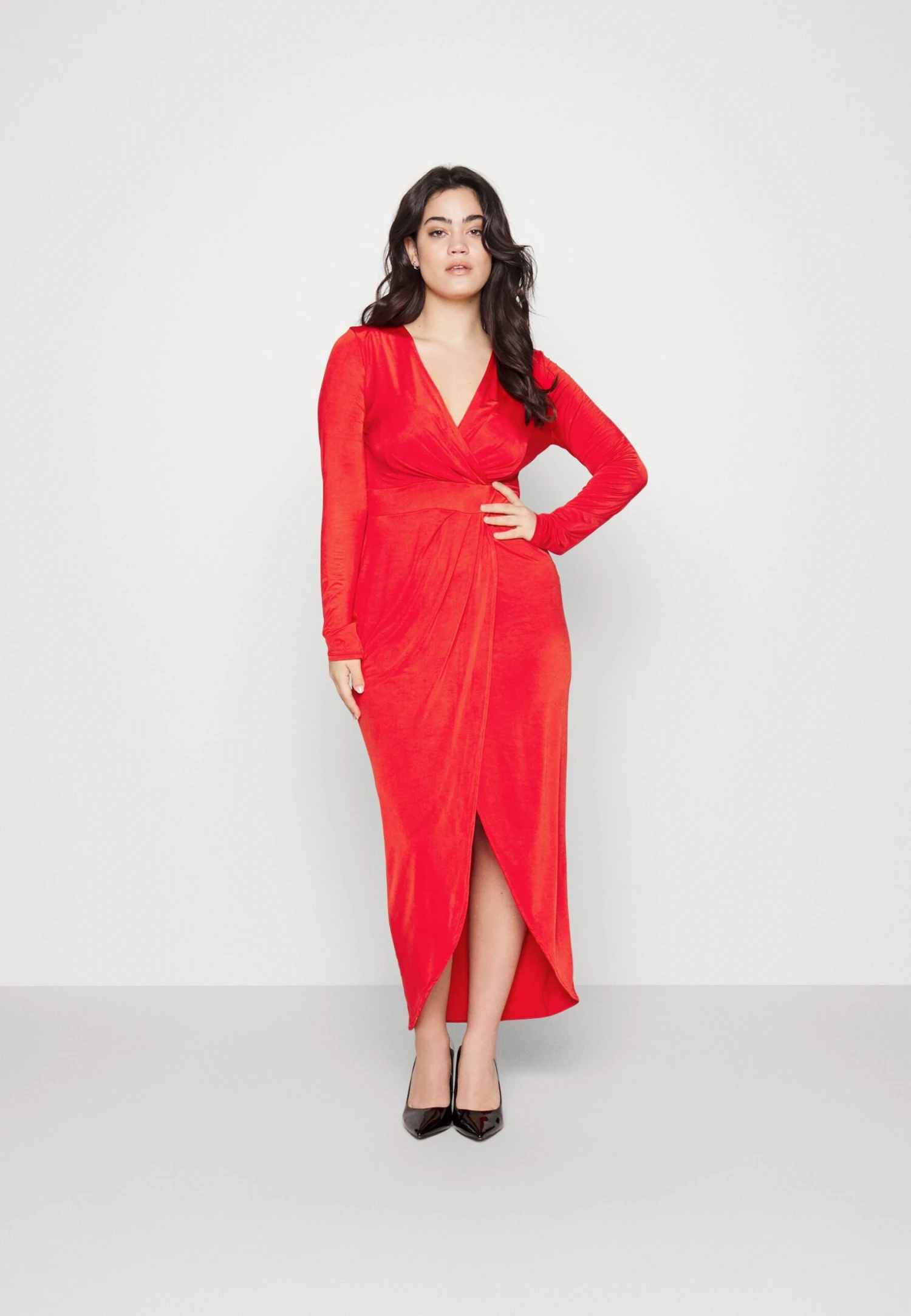 Mag V Neck Midi - Jurk - Red 3 Mag V Neck Midi - Jurk - Red
