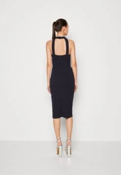 Wal G Sasha Frill Neck Midi Dress - Jerseyjurk - Navy Blue -Fashion Verkoop 4b095aa227be4fb0bb0208841ab10fee