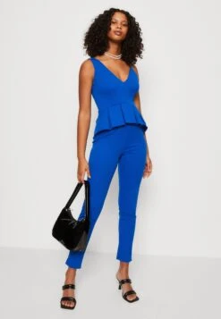 Wal G Xena Peplum - Jumpsuit - Electric Blue -Fashion Verkoop 4f8f1a0187db4574add129eeb22a3297