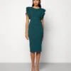 Wal G Diana Ruffle Sleeve Midi Dress - Jerseyjurk - Dark Teal Blue -Fashion Verkoop 5133829b239049e6ac4b33a40cb25e58