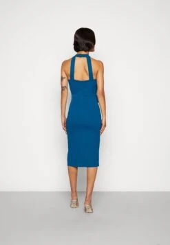 Wal G Sasha Frill Neck Midi Dress - Jerseyjurk - Dark Teal Blue -Fashion Verkoop 57e6f08cdc9e4bfdacf13548a42accb6