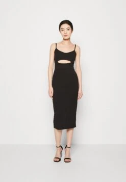 Wal G Kate Cut Out Midi - Jerseyjurk - Black