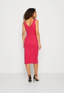 Wal G Sweeny Peplum Midi Dress - Jerseyjurk - Dark Fuchsia -Fashion Verkoop 5b72f07719594020961ed925936f17b8
