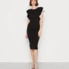 Wal G Kelly Ruffle Sleeve Midi Dress - Cocktailjurk - Black/White -Fashion Verkoop 5bafd214631d4f85b37fbd9911bc5c4f