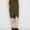 Wal G Aliya Knot Midi Skirt - Kokerrok - Dark Khaki -Fashion Verkoop 662322da39bc4a6695f285b2f840e24d