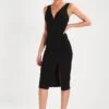 Wal G V Neck Midi - Jerseyjurk - Black -Fashion Verkoop 67ecbee138ed4420958642b384f09e2f
