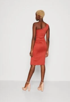 Wal G Tatiana Bow Midi - Cocktailjurk - Terracotta -Fashion Verkoop 69207a5c4a6745fe9d115b21cfa71c9d