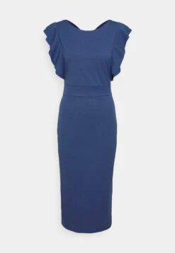 Diana Ruffle Sleeve Midi Dress - Jerseyjurk - Denim Blue -Fashion Verkoop 6efea916cc134a9c8e56f3d305e41180