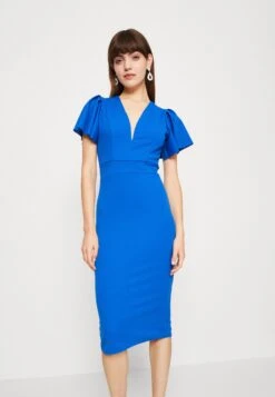 Wal G Antalya Ruffle Midi - Cocktailjurk - Electric Blue -Fashion Verkoop 6fa91054d3804ba9832e39423a216bf4