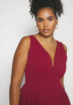 Kandy V Neck Midi - Jurk - Wine -Fashion Verkoop 75dc86a7e1714f19abc9cbf5df8516fc