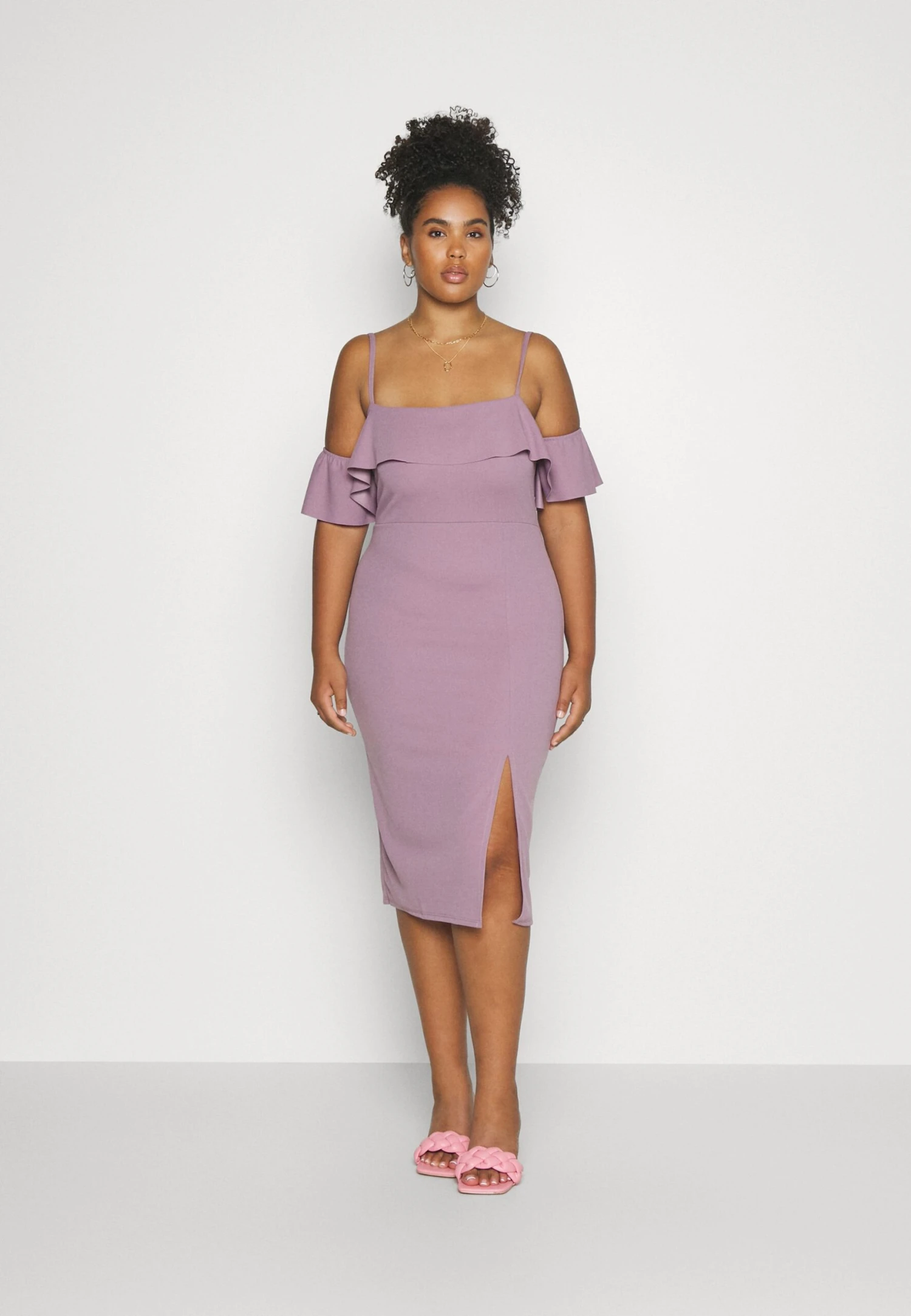 Andy Ruffle Midi - Jerseyjurk - Mauve Pink 3 Andy Ruffle Midi - Jerseyjurk - Mauve Pink