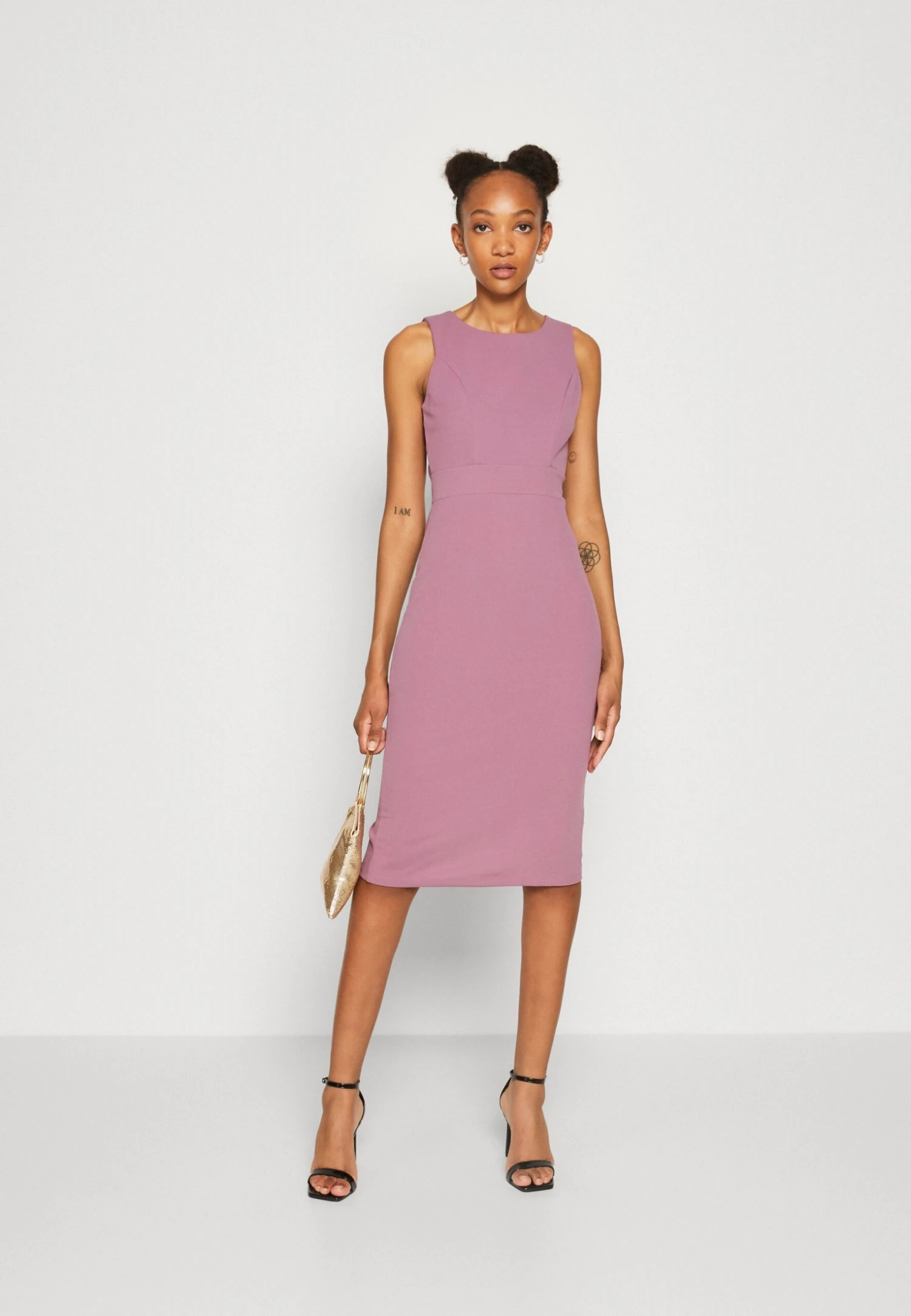 Wal G Petra Ruffle Midi - Jerseyjurk - Mauve Pink 4 Wal G Petra Ruffle Midi - Jerseyjurk - Mauve Pink - Afbeelding 2