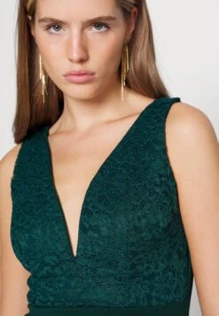 Celia V Neck Midi Dress - Cocktailjurk - Forest Green -Fashion Verkoop 785108ff92094ab085813f4c454e1b56