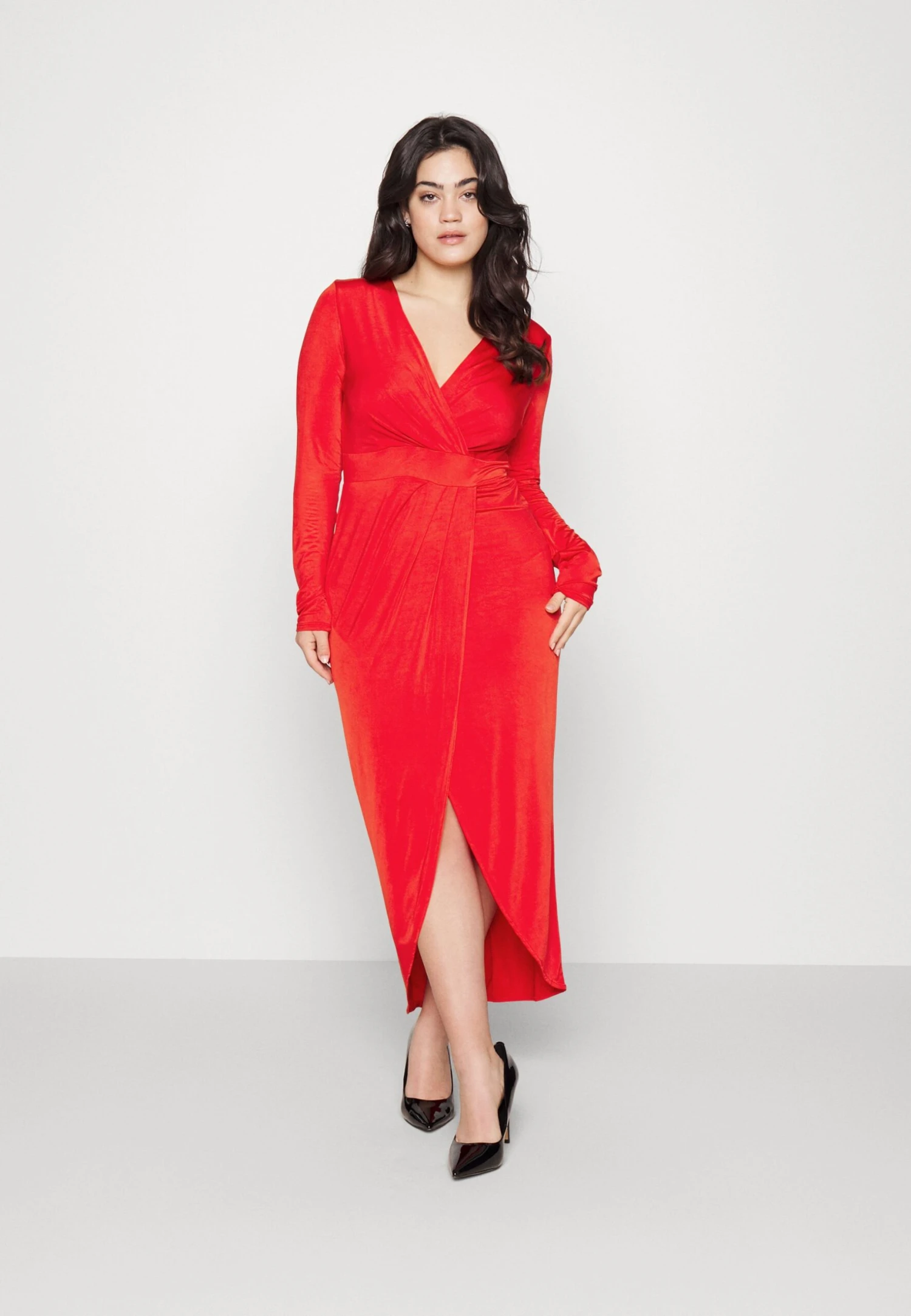 Mag V Neck Midi - Jurk - Red 4 Mag V Neck Midi - Jurk - Red - Afbeelding 2
