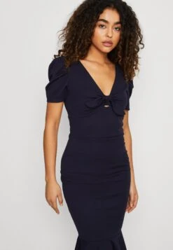 Wal G Wonda Bow Midi - Cocktailjurk - Navy Blue -Fashion Verkoop 7bd043f9a0524d218ffada3ff09301ca