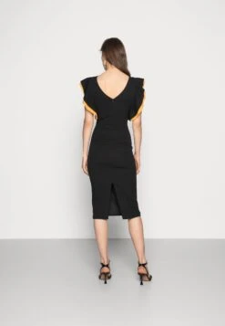 Wal G Kelly Ruffle Sleeve Midi Dress - Cocktailjurk - Black -Fashion Verkoop 7f6ceca4ebc3430f8e15c6da4334f563