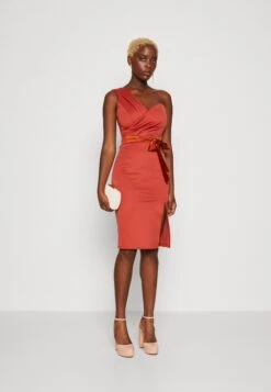 Wal G Tatiana Bow Midi - Cocktailjurk - Terracotta -Fashion Verkoop 7f7cdb0c27ba4c8b87b6d8273c1316ee