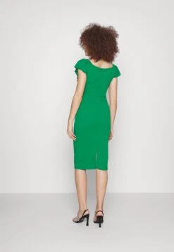 Wal G Himani Frill Neck Midi Dress - Jerseyjurk - Leaf Green -Fashion Verkoop 84111a3419554279adf14cb612140fdf