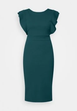 Wal G Diana Ruffle Sleeve Midi Dress - Jerseyjurk - Dark Teal Blue -Fashion Verkoop 850721e6533e4bdf9527085d976465fd