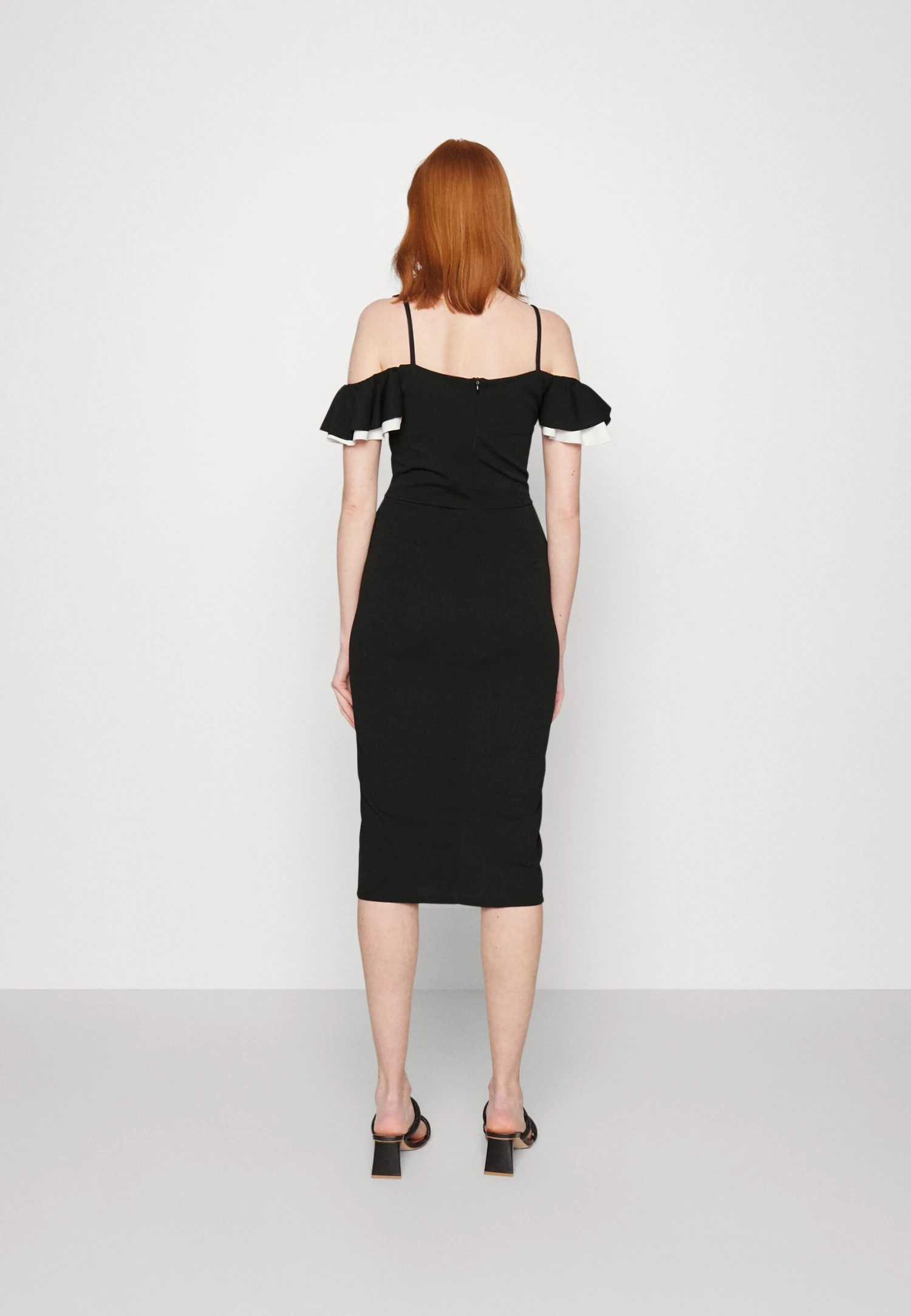 Wal G Simah Frill Midi Dress - Jerseyjurk - Black/White 5 Wal G Simah Frill Midi Dress - Jerseyjurk - Black/White - Afbeelding 3