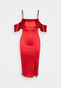 Wal G Gina Ruffle Midi - Cocktailjurk - Red -Fashion Verkoop 8ae0a0e4355d4039a0353dd7f244ca66