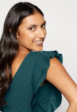 Wal G Diana Ruffle Sleeve Midi Dress - Jerseyjurk - Dark Teal Blue -Fashion Verkoop 8b940b86b02b4d1f917d03c86ca46053