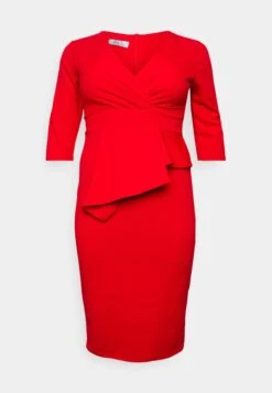 Hossy V Neck Midi - Cocktailjurk - Red -Fashion Verkoop 8dc2eac0531b48f1a57527bb921fd414