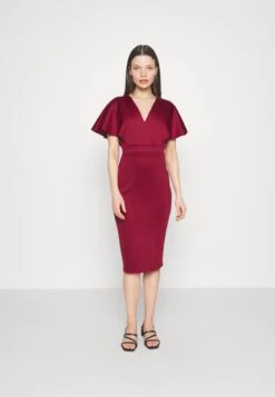Wedding Petite Betty Wrap Midi Dress - Etui-Jurk - Wine