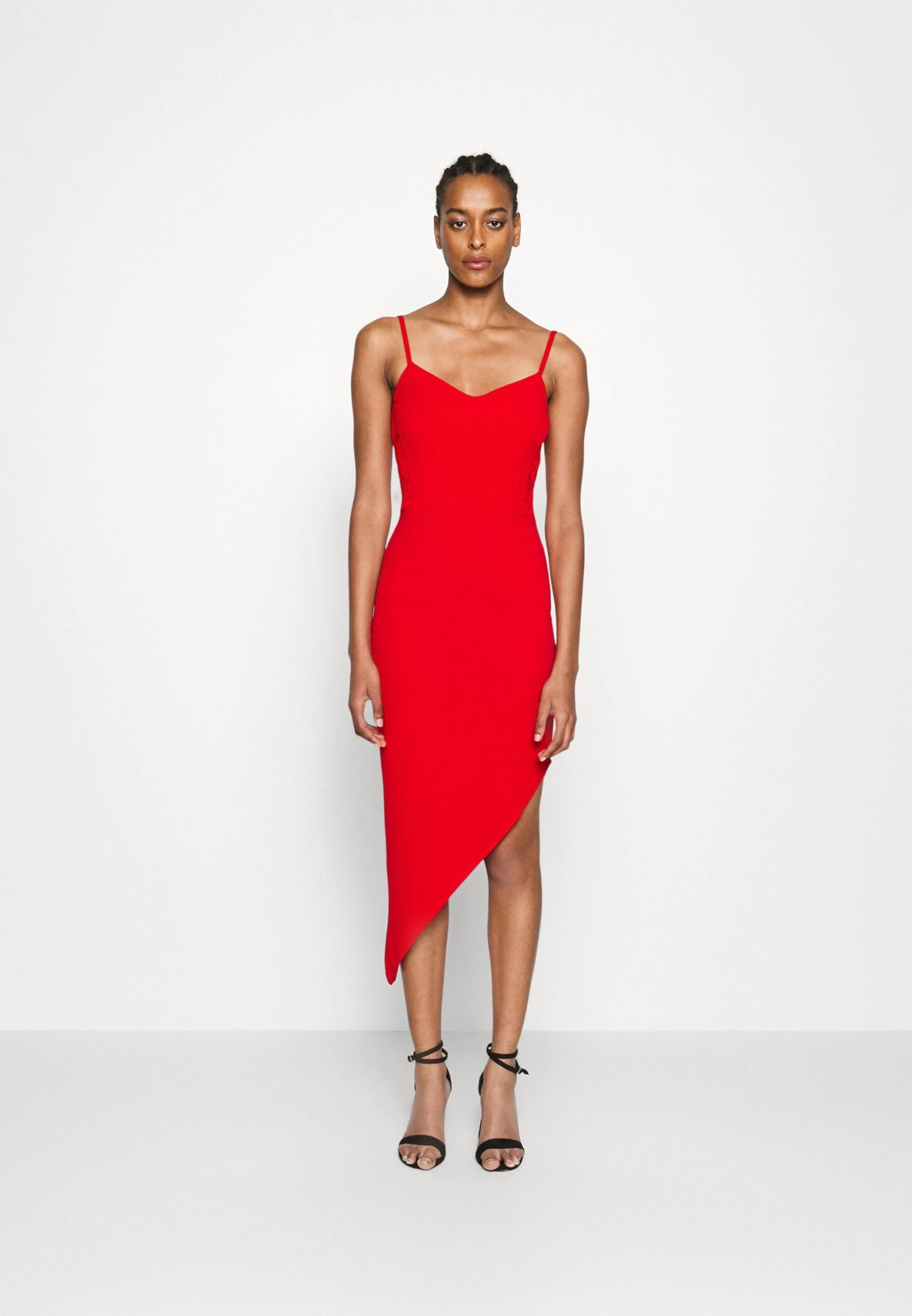 Laila Asymmetric Midi Dress - Jurk - Red 3 Laila Asymmetric Midi Dress - Jurk - Red